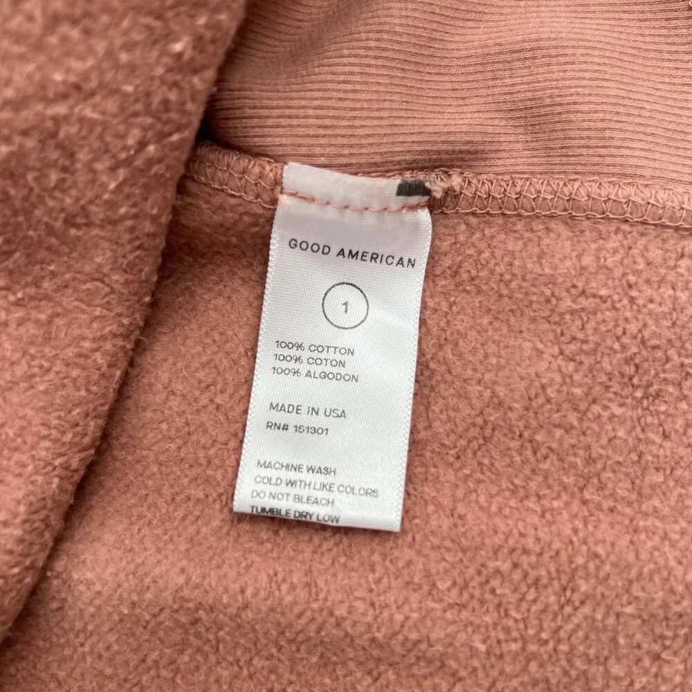 Good American Pink Cropped Crewneck Sweatshirt | Made in USA - Picture 5 of 7